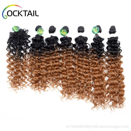 private label heat resistant long curly synthetic hair weft weavon bundles suppliers, protein fiber highlighted hair bundles